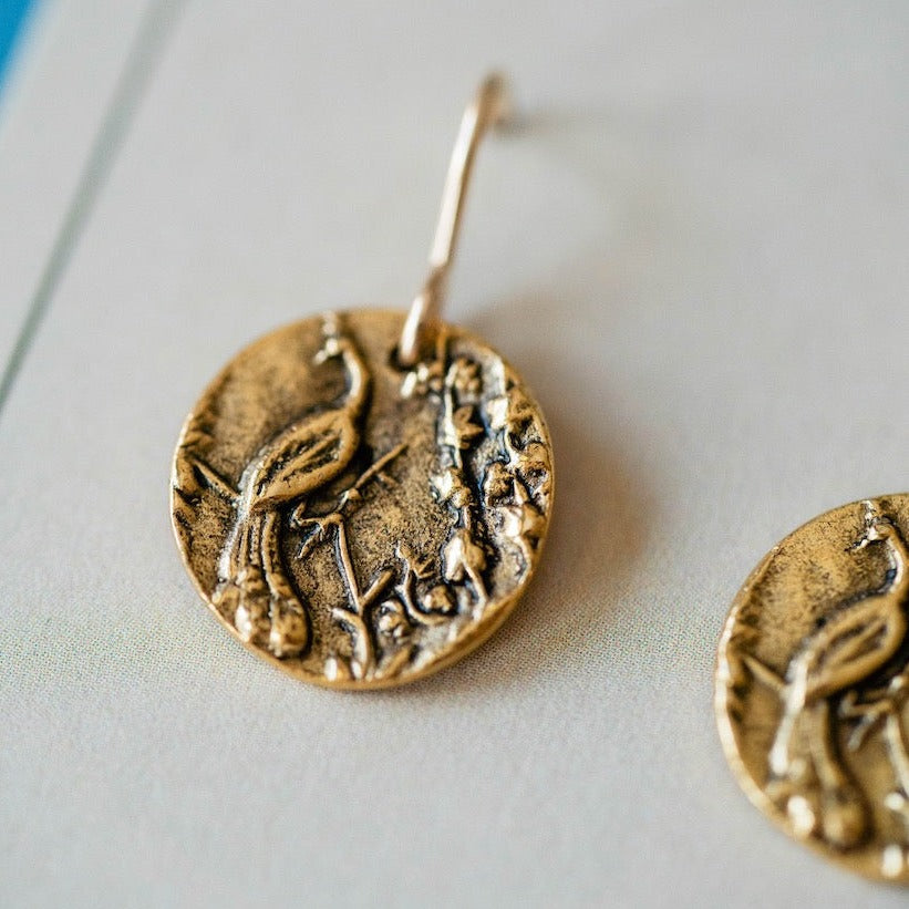 Bitty Buttons Peacock Earring Dangle Earrings Bella Vita Jewelry