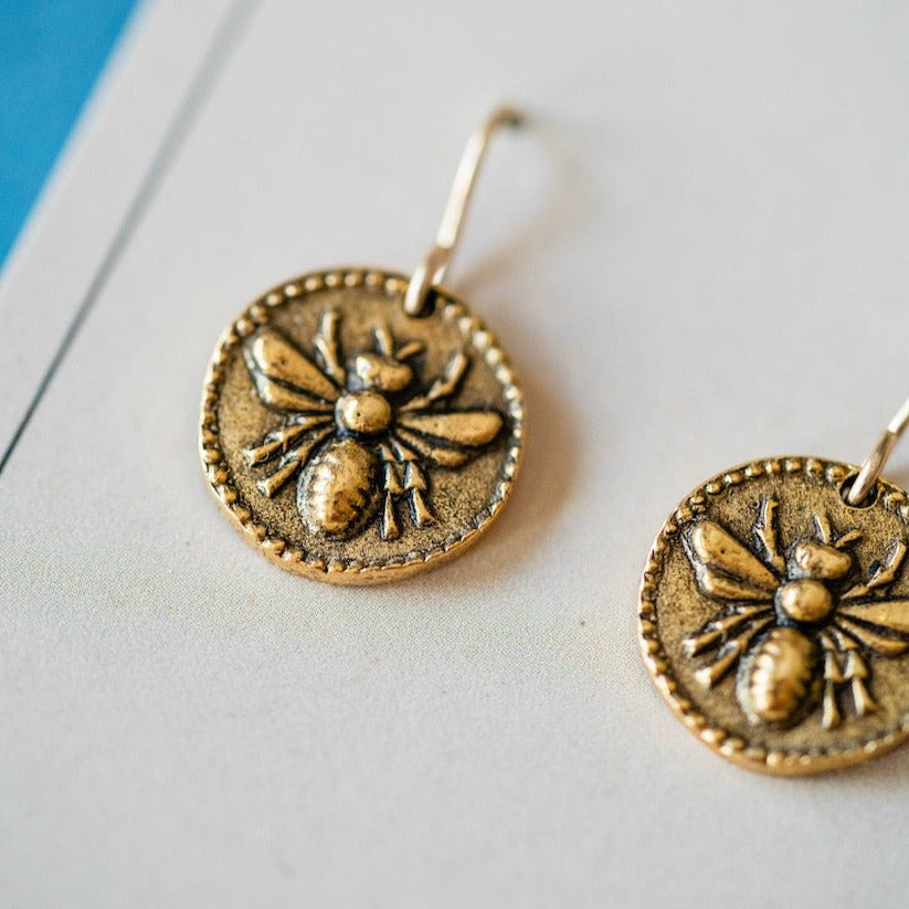 Bitty Buttons Bee Earring Dangle Earrings Bella Vita Jewelry