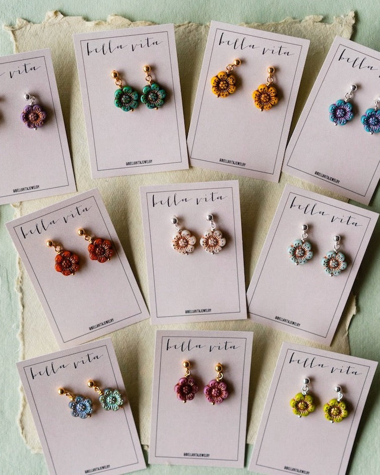 Flower Power Post Earring Stud + Post Earrings Bella Vita Jewelry