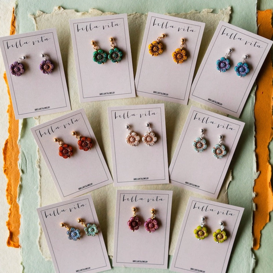 Flower Power Post Earring Stud + Post Earrings Bella Vita Jewelry