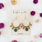 Flower Power Hoop Earring Hoop Earrings Bella Vita Jewelry Teal Dreams