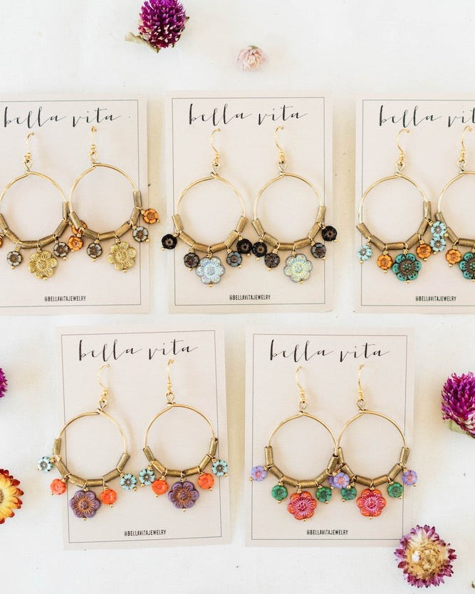 Flower Power Hoop Earring Hoop Earrings Bella Vita Jewelry