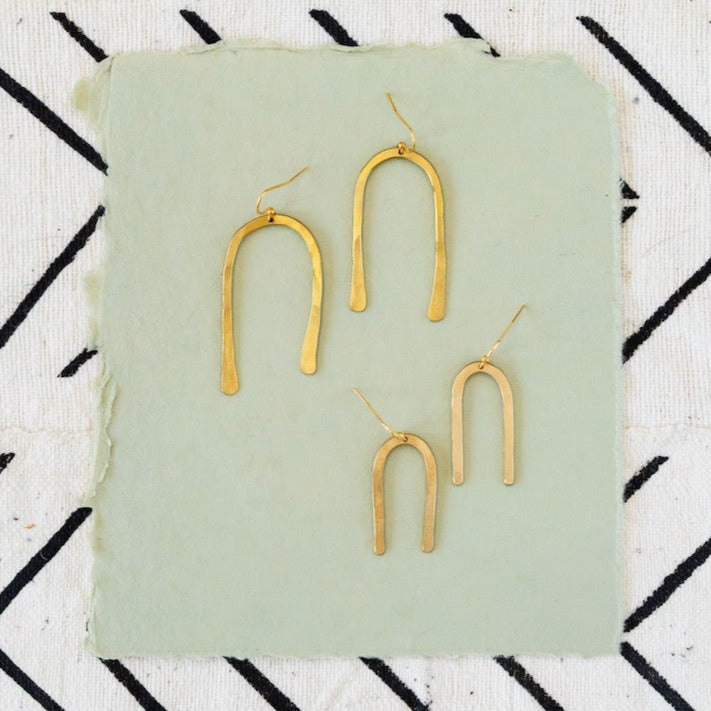 Brass Arch Earrings by Meg Dangle Earrings Meg Choate   