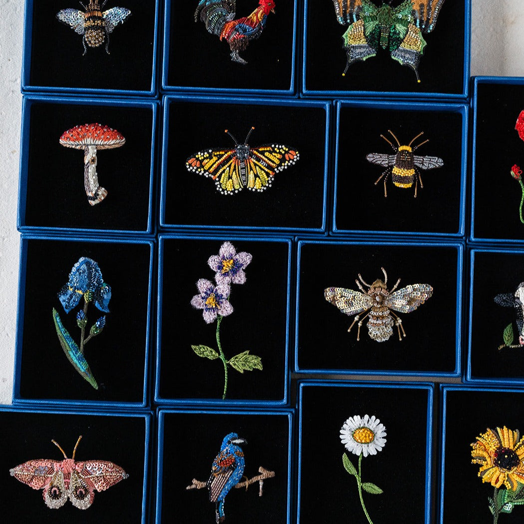 Hand Embroidered Brooch Brooches + Pins Trovelore