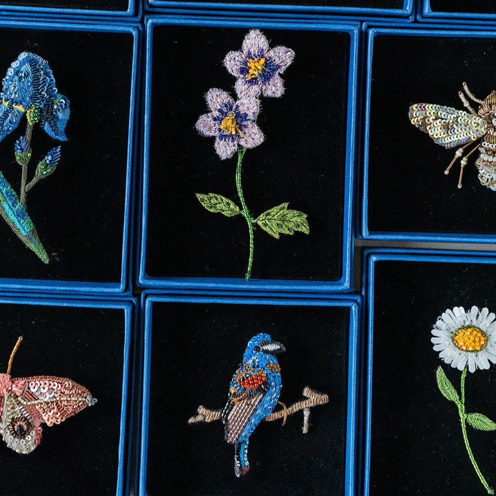 Hand Embroidered Brooch Brooches + Pins Trovelore