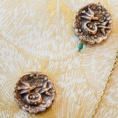 "Mama Bird" Token Necklace Charm + Pendant Necklaces Bella Vita Jewelry   