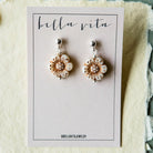 Flower Power Post Earring Stud + Post Earrings Bella Vita Jewelry Gold Plated Ivory