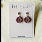 Flower Power Post Earring Stud + Post Earrings Bella Vita Jewelry Gold Plated Purple