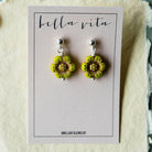 Flower Power Post Earring Stud + Post Earrings Bella Vita Jewelry Gold Plated Lime