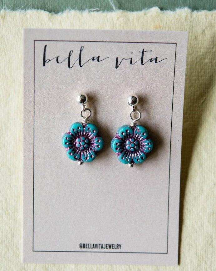 Flower Power Post Earring Stud + Post Earrings Bella Vita Jewelry