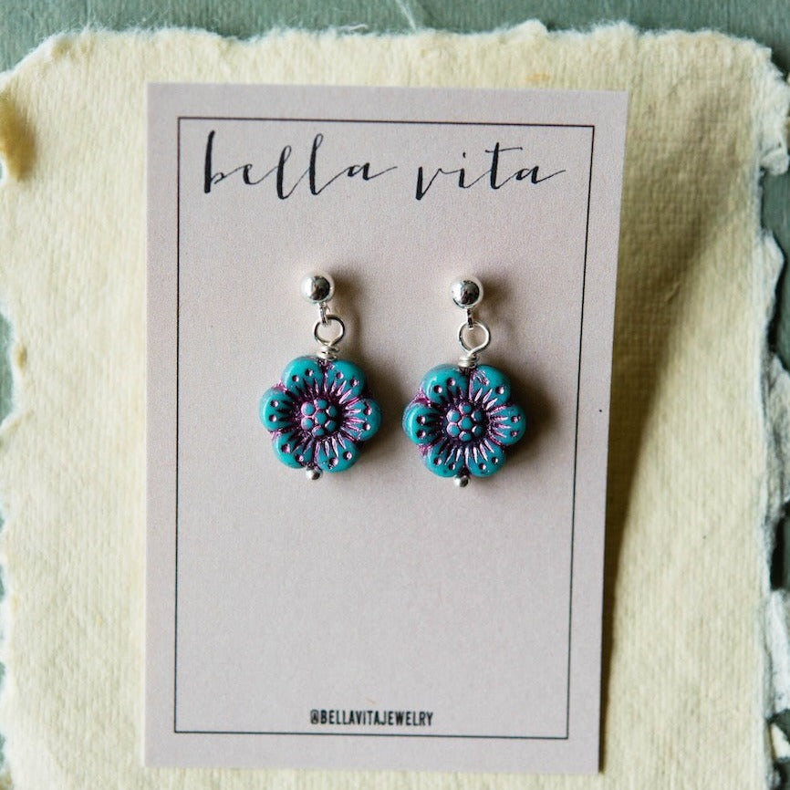 Flower Power Post Earring Stud + Post Earrings Bella Vita Jewelry