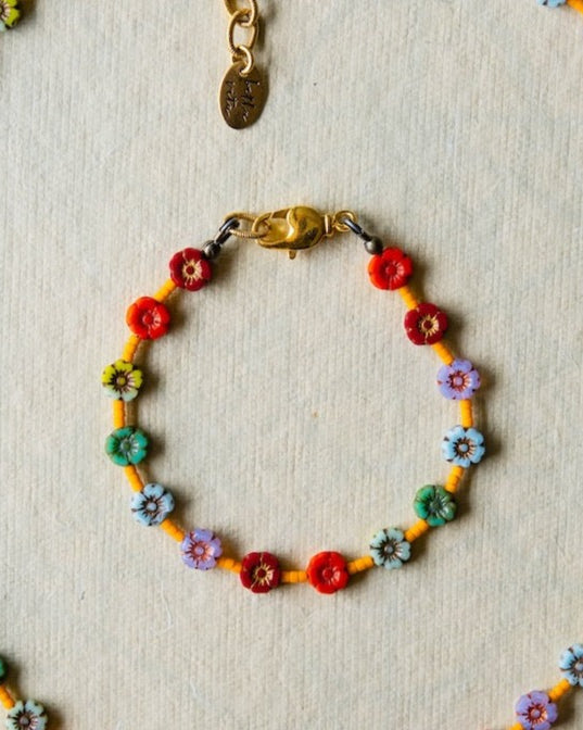 Flower Power Bracelet I Beaded Bangles Bella Vita Jewelry