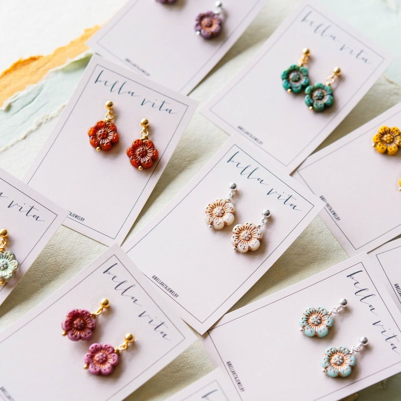 Flower Power Post Earring Stud + Post Earrings Bella Vita Jewelry