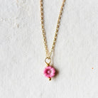 Flower Power Dainty Flower Necklace Charm + Pendant Necklaces Bella Vita Jewelry Gold Plated Pink