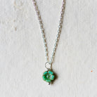Flower Power Dainty Flower Necklace Charm + Pendant Necklaces Bella Vita Jewelry Gold Plated Turquoise