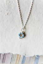 Flower Power Dainty Flower Necklace Charm + Pendant Necklaces Bella Vita Jewelry Gold Plated Aqua
