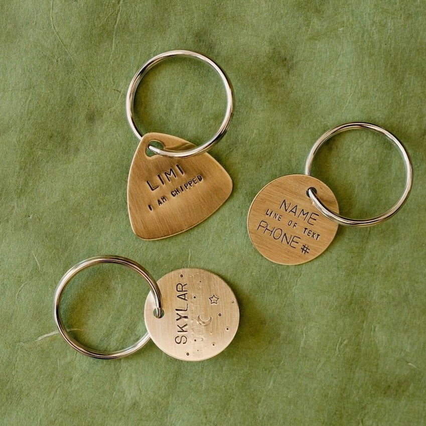 Pet ID Tag Key Chains Bella Vita Jewelry Small Circle - Small Dog or Cat