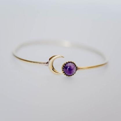 Sun and Moon Bangle Metal Bangles Bella Vita Imports Amethyst
