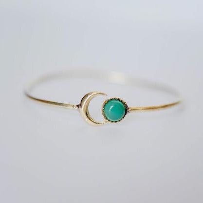 Sun and Moon Bangle Metal Bangles Bella Vita Imports Green Quartz