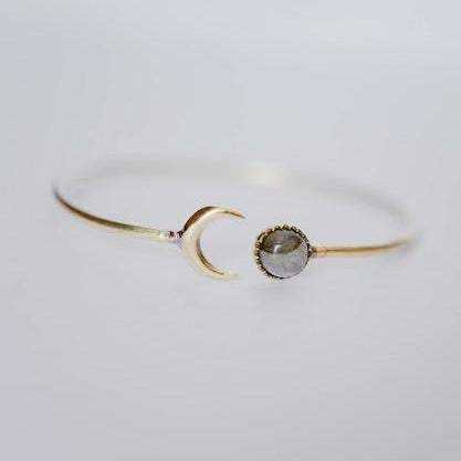 Sun and Moon Bangle Metal Bangles Bella Vita Imports Labradorite