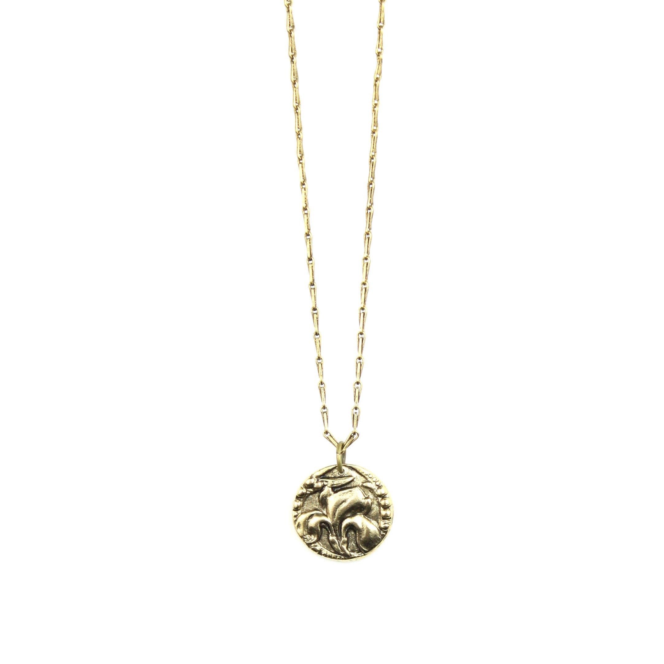 In the Garden - Iris Necklace Charm + Pendant Necklaces Bella Vita Jewelry