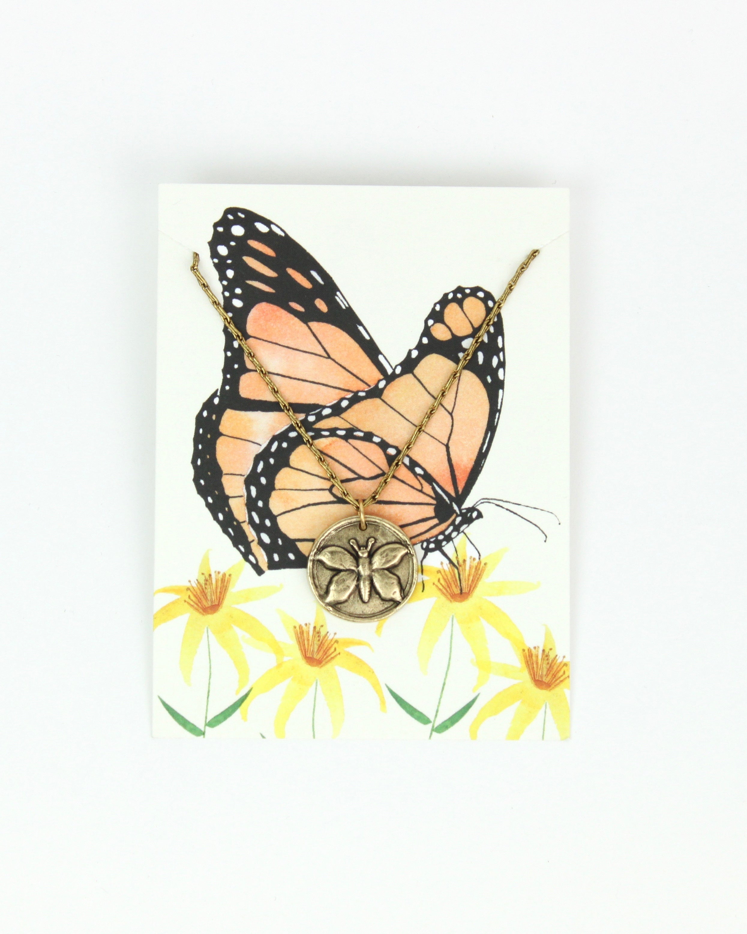 In the Garden - Butterfly Necklace Charm + Pendant Necklaces Bella Vita Jewelry