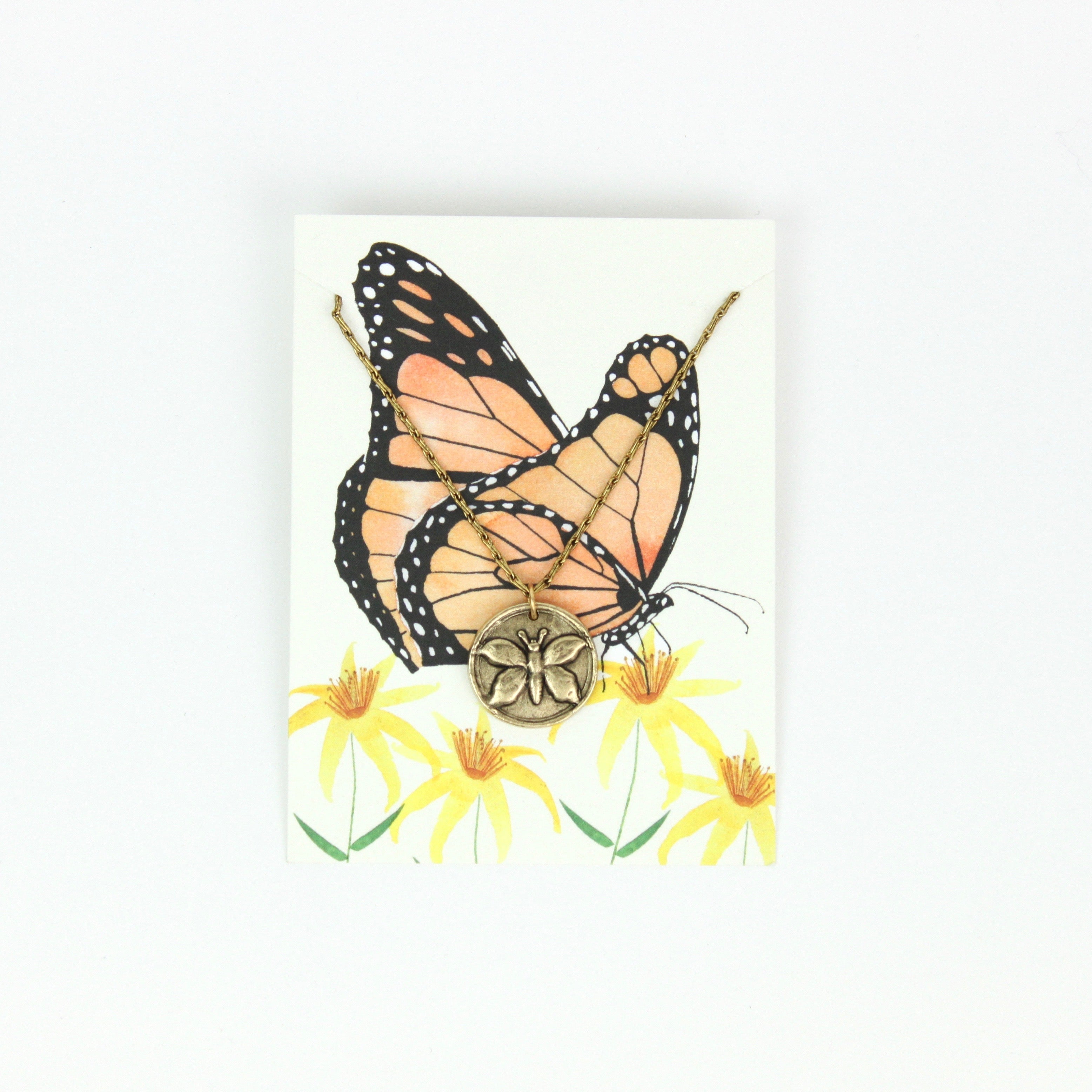 In the Garden - Butterfly Necklace Charm + Pendant Necklaces Bella Vita Jewelry