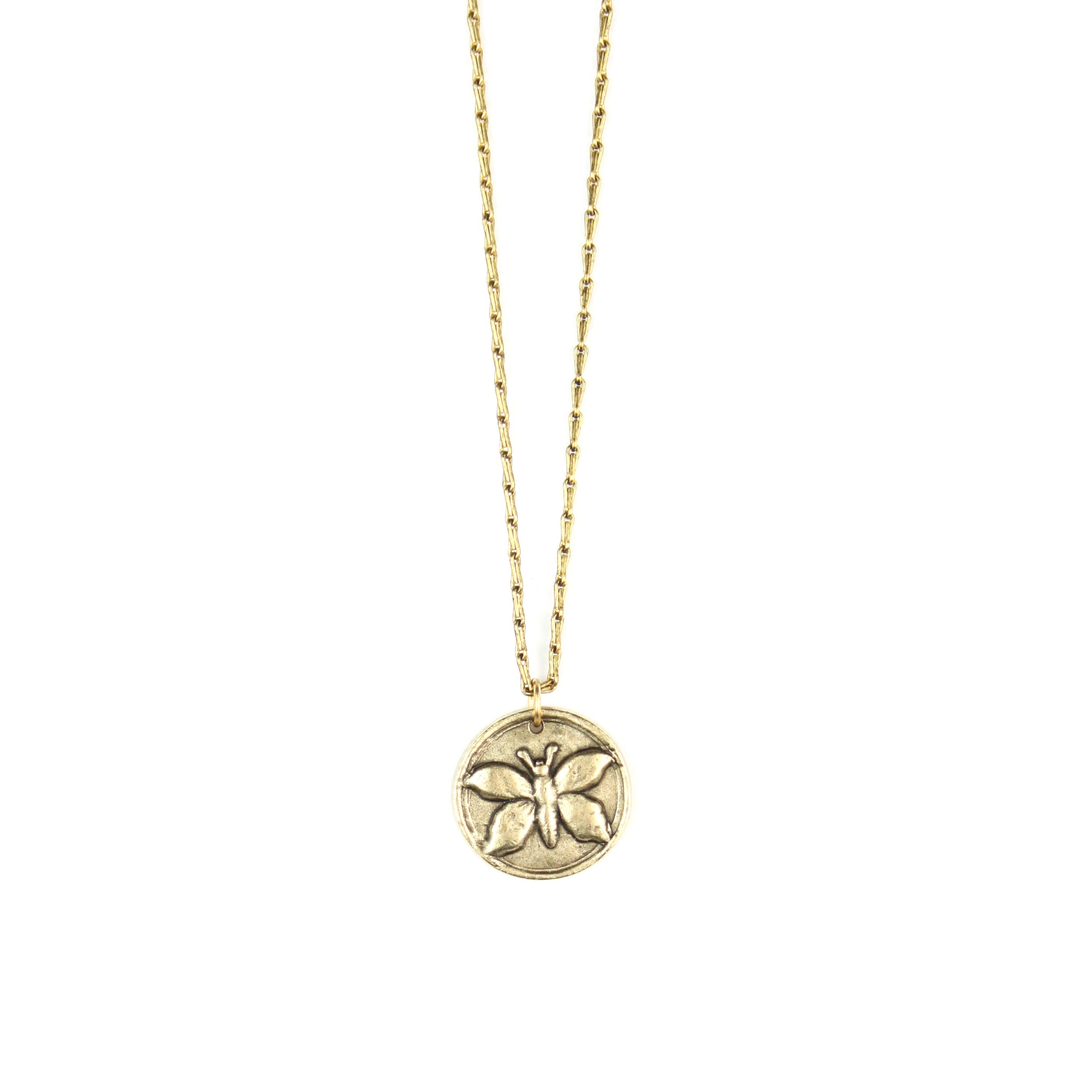 In the Garden - Butterfly Necklace Charm + Pendant Necklaces Bella Vita Jewelry