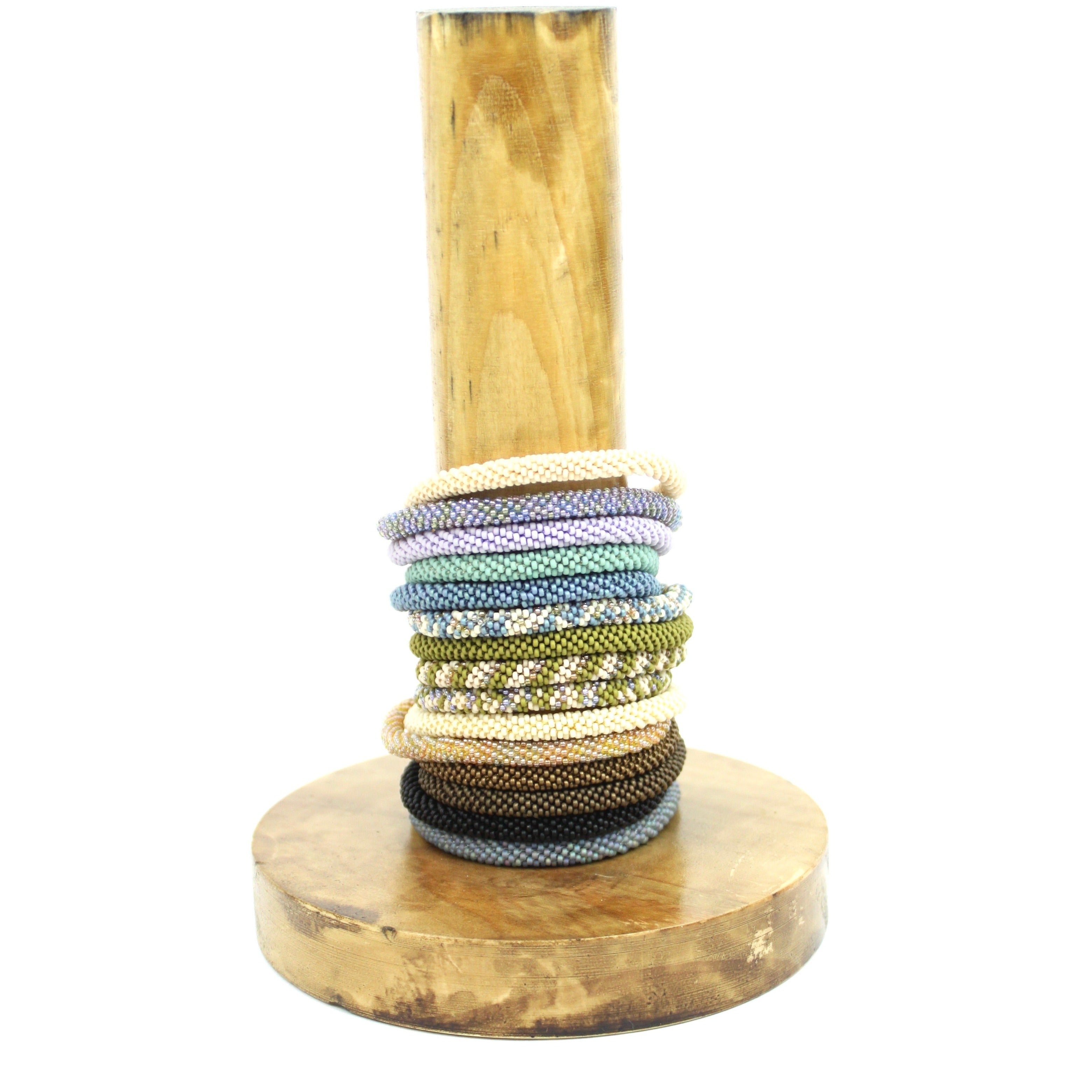 Beaded Bangle + Name Charm Beaded Bangles Bella Vita Jewelry