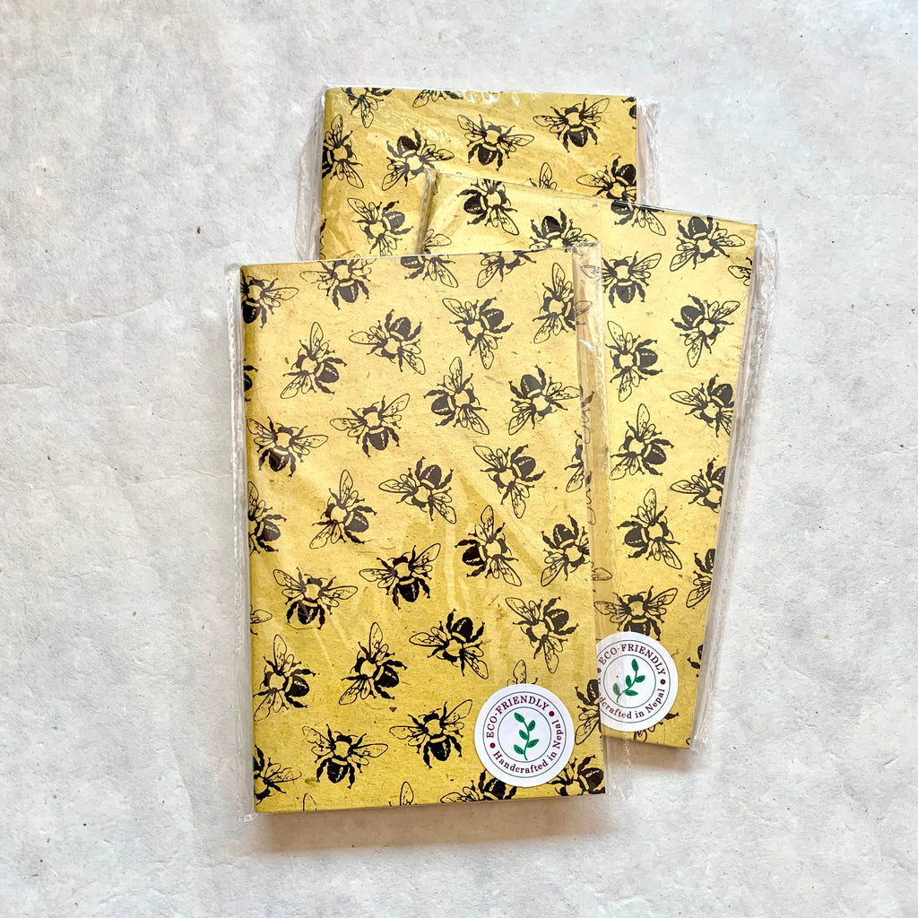 Eco Friendly Handcrafted Journals Journals Giftsland Yellow/Black Bee  