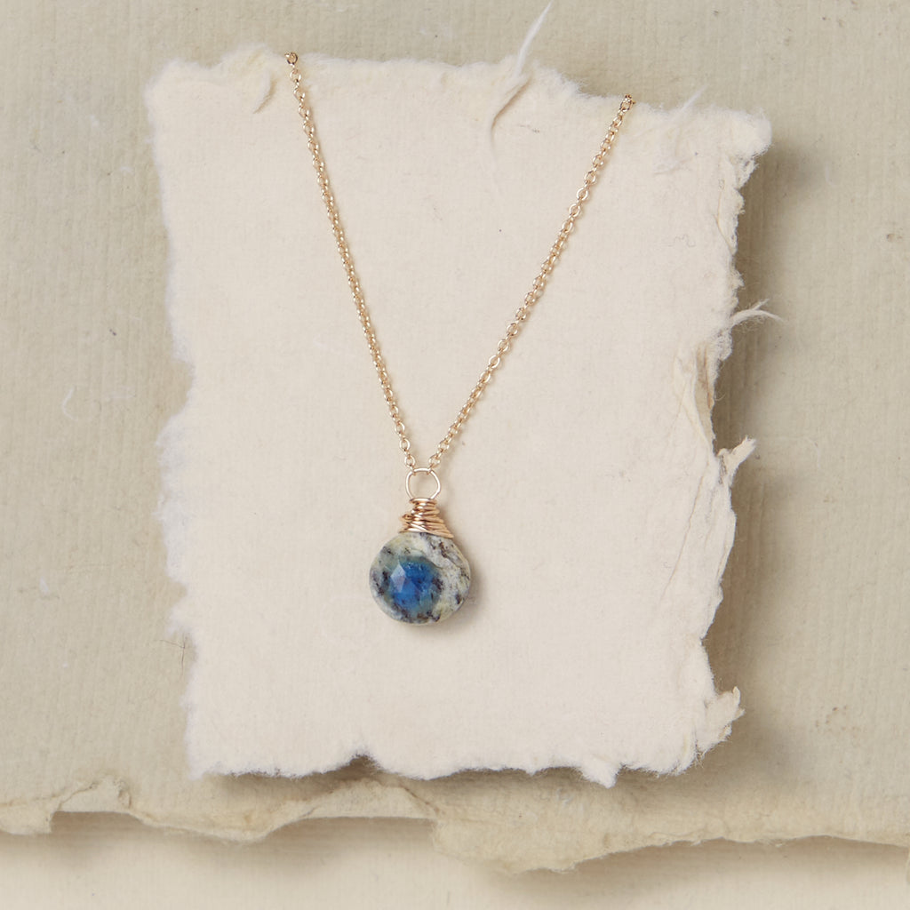 K2 Jasper Necklace Charm + Pendant Necklaces Bella Vita Jewelry 16" 14K Gold Filled 