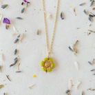 Flower Power Chain Necklace Charm + Pendant Necklaces Bella Vita Jewelry Gold Plated Lime