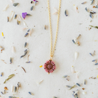 Flower Power Chain Necklace Charm + Pendant Necklaces Bella Vita Jewelry Gold Plated Pink