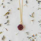 Flower Power Chain Necklace Charm + Pendant Necklaces Bella Vita Jewelry Gold Plated Purple