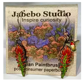 Upcycled Nature Inspired Earrings Dangle Earrings Jabebo Indian Paintbrush  
