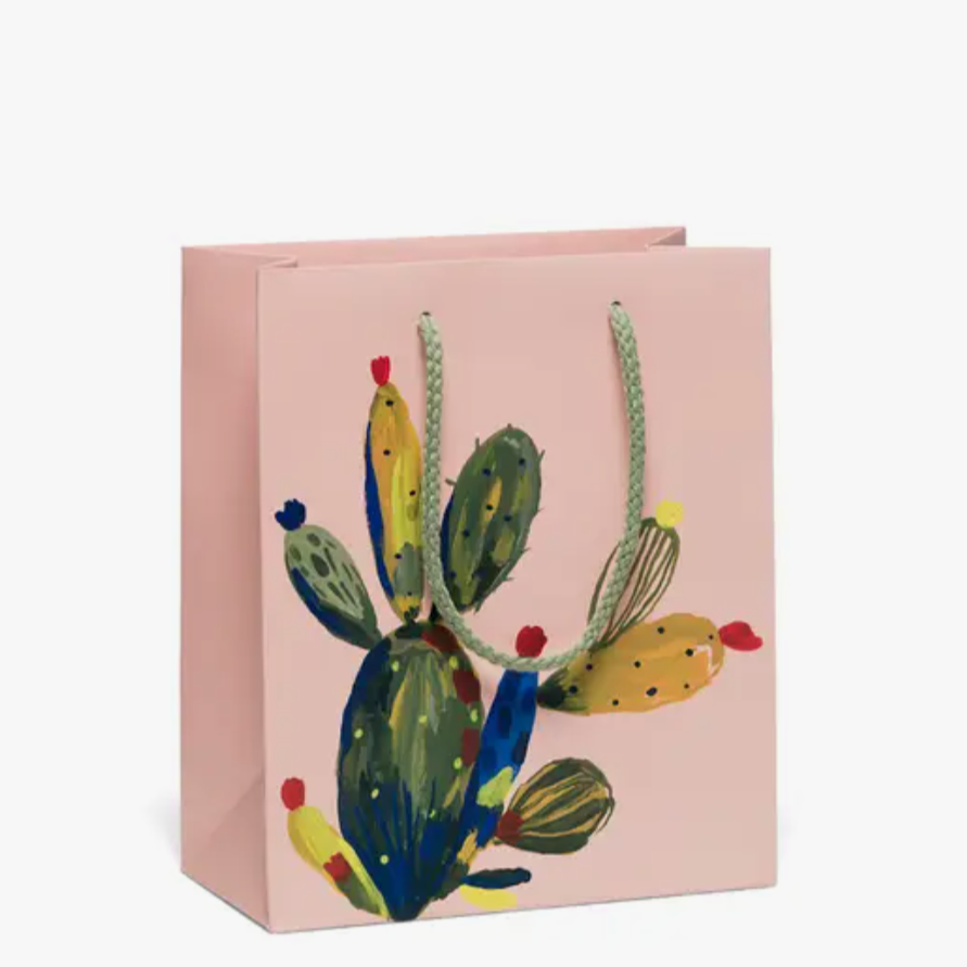 Assorted Gift Bags Gift Wrapping Red Cap Cards Small - Pink Cacti  