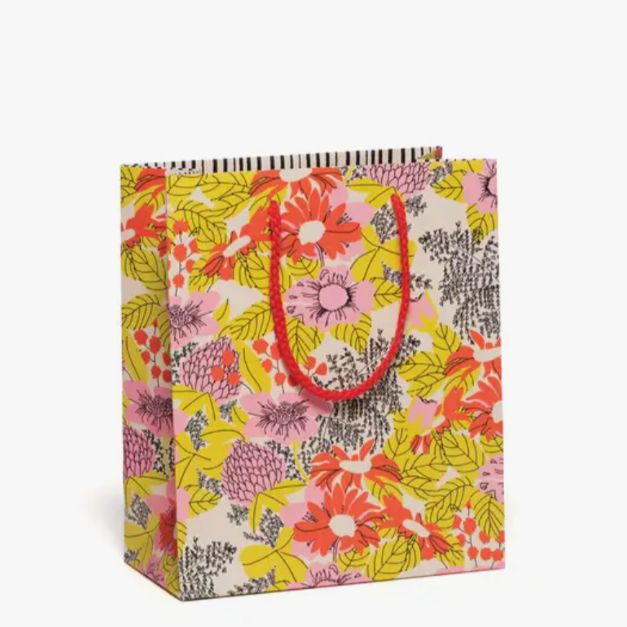 Assorted Gift Bags Gift Wrapping Red Cap Cards Small - Floral (red/orange/pink)  