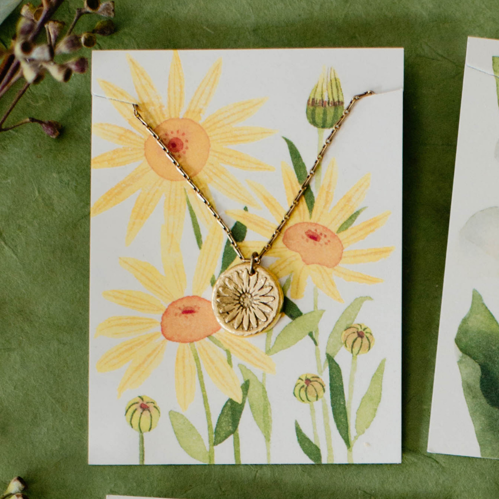 Soniashnyk Sunflower Necklace - benefitting Americares Ukraine Crisis Relief Fund Charm + Pendant Necklaces Bella Vita