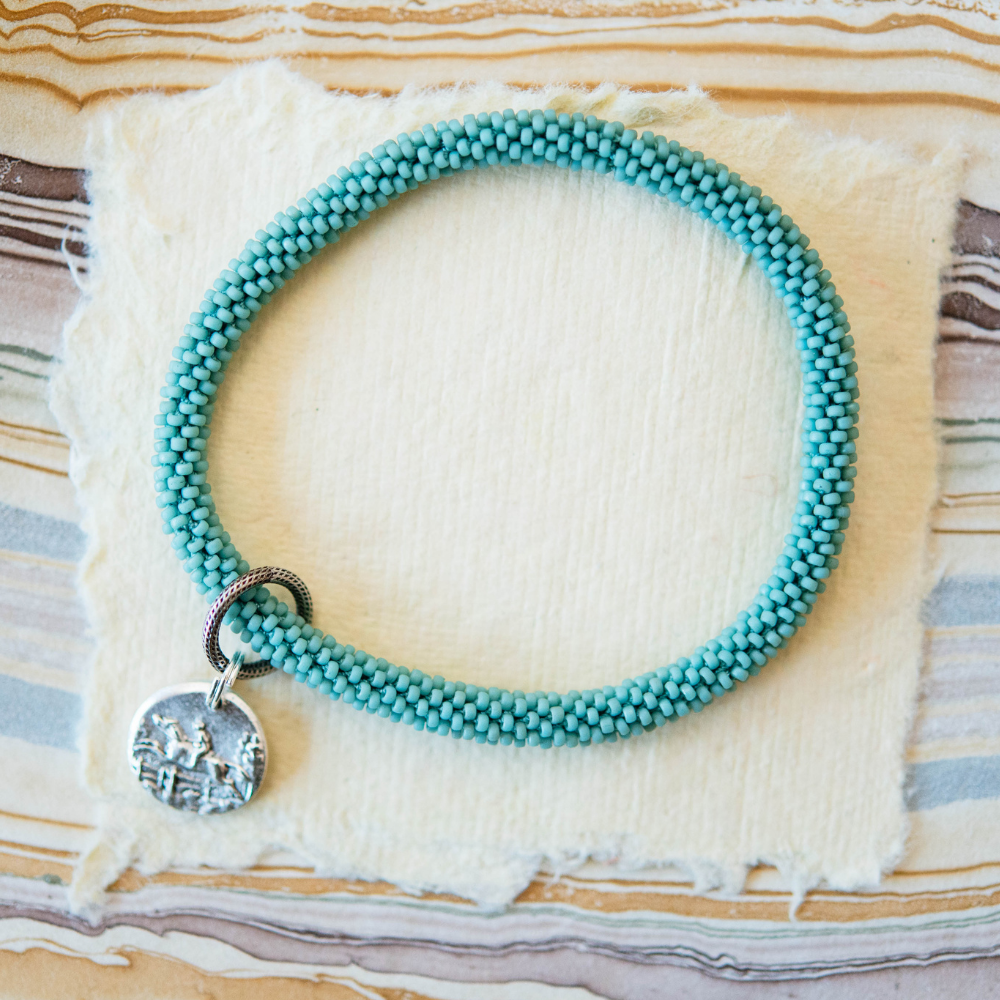 Beaded Bangle + Horse Charm Beaded Bangles Bella Vita Jewelry