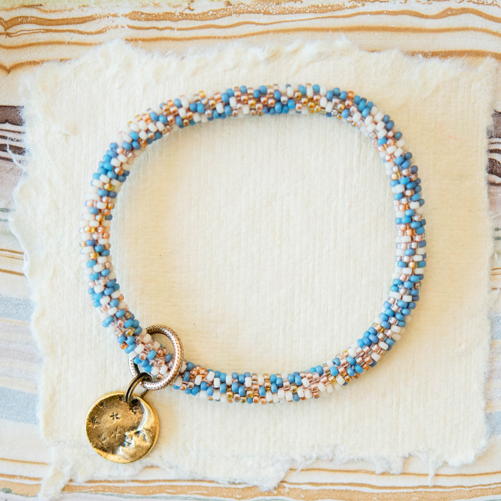 Beaded Bangle + Moon Charm Beaded Bangles Bella Vita Jewelry