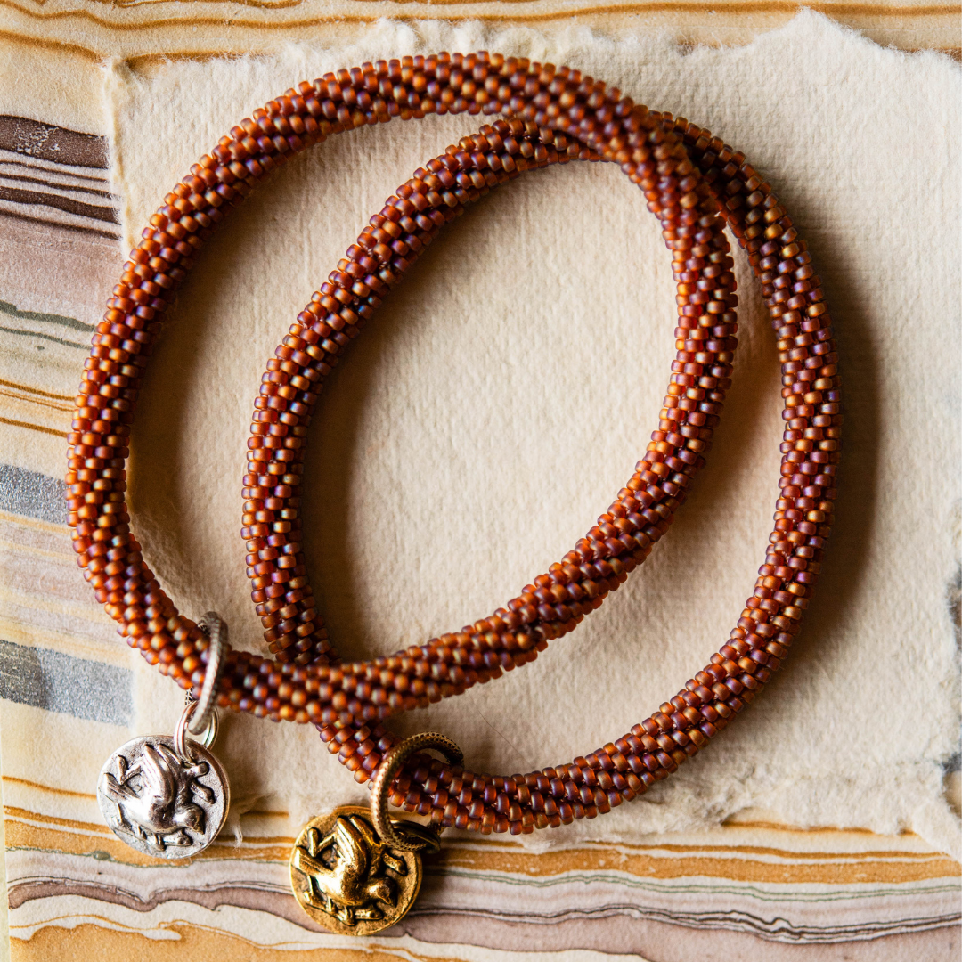 Beaded Bangle + Sparrow Charm Beaded Bangles Bella Vita Jewelry