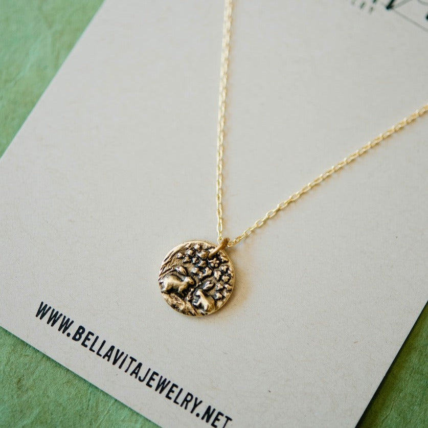 Bitty Buttons Bunnies Necklace Charm + Pendant Necklaces Bella Vita Jewelry