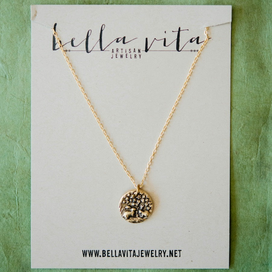 Bitty Buttons Bunnies Necklace Charm + Pendant Necklaces Bella Vita Jewelry