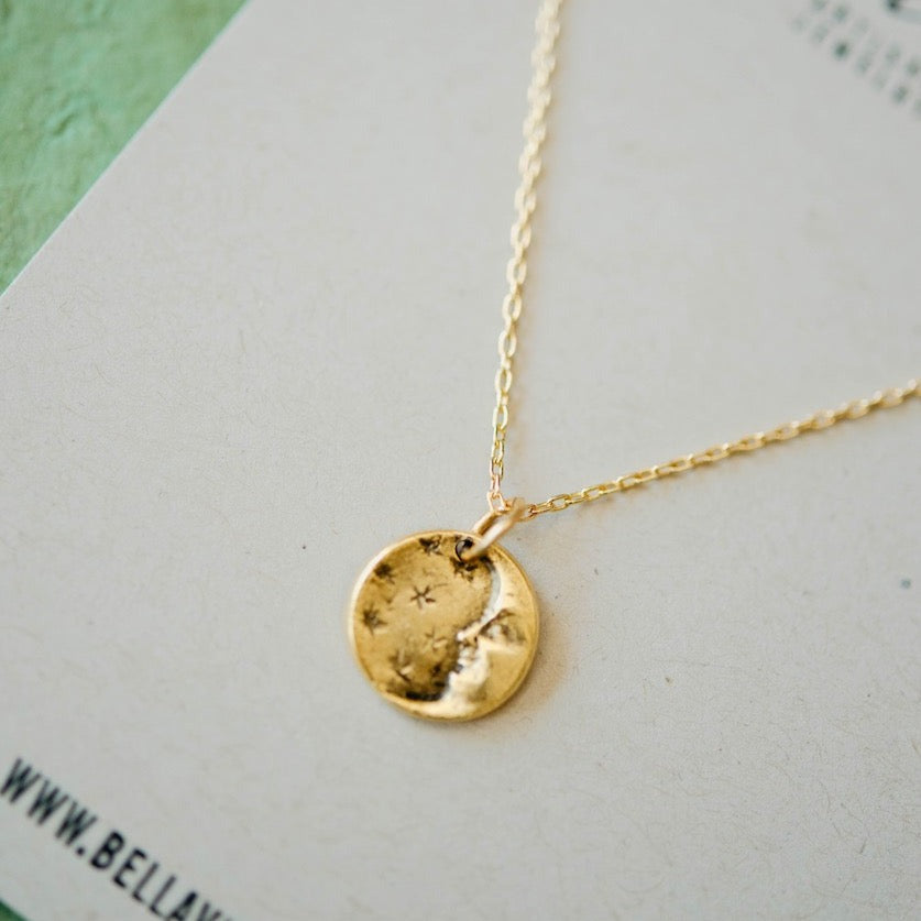 Bitty Buttons Moon & Stars Necklace Charm + Pendant Necklaces Bella Vita Jewelry