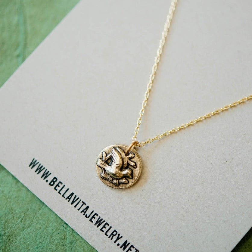 Bitty Buttons Sparrow Necklace Charm + Pendant Necklaces Bella Vita Jewelry