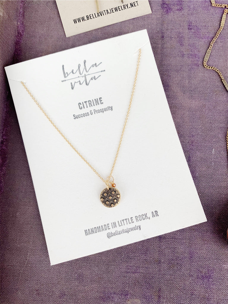 Birthstone Button Necklace Charm + Pendant Necklaces Bella Vita Jewelry   