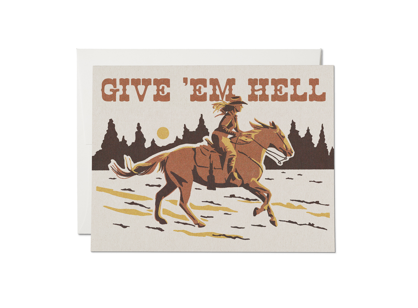 Give 'Em Hell encouragement greeting card Red Cap Cards