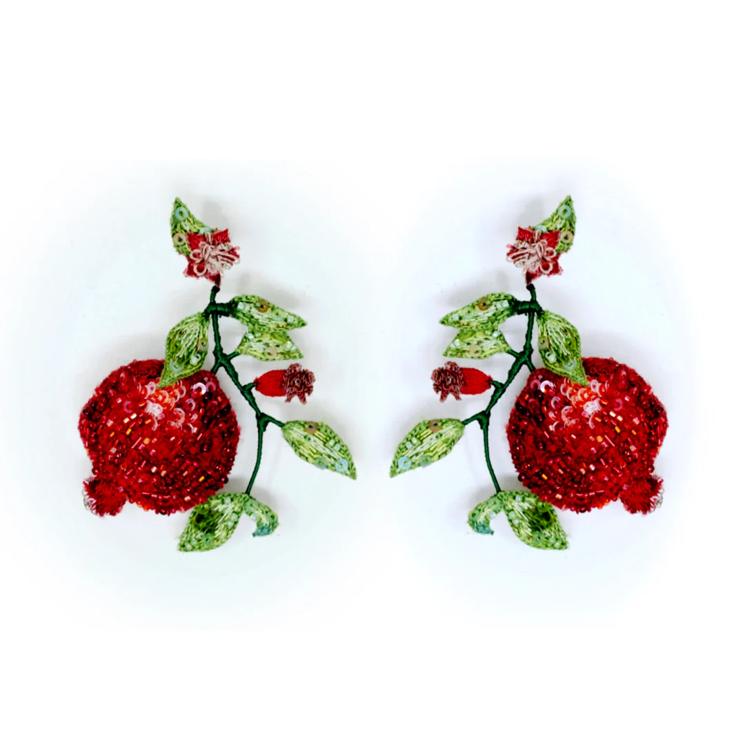 Hand Embroidered Earrings Brooches + Pins Trovelore