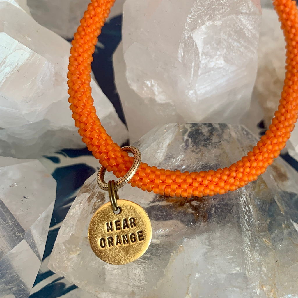 "Wear Orange" Charm Bracelet - benefiting Moms Demand Action Beaded Bangles Bella Vita Jewelry   