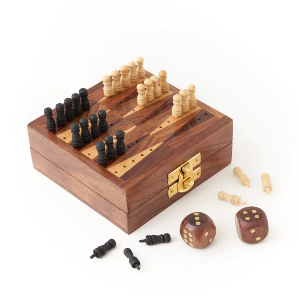 Mini Backgammon Travel Game Set Game Matr Boomie   